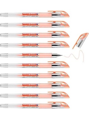 Calperia Jel Mürekkepli Kalem Seti, 0,7 Mm, Pastel Turuncu, 10 Adet