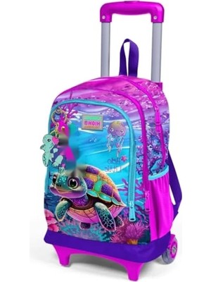 Calperia Işıklı Tekerlekli Çekçek Okul Çantası, Pembe Mor