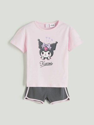 LC Waikiki Lcw Baby Kuromi Baskılı Kız Bebek Tişört ve Şort 2'li