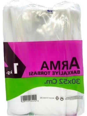 Calperia Şeffaf Naylon Bakkaliye Poşeti - 30X52 cm (5 Adet)