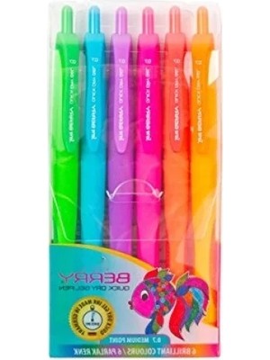 Calperia Hızlı Kuruyan Jel Kalem - 07MM, 6'lı Set