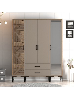 Variant Mobilya Kumsal 4 Kapılı (Ptr) Gardrop - Lidya / Atlas