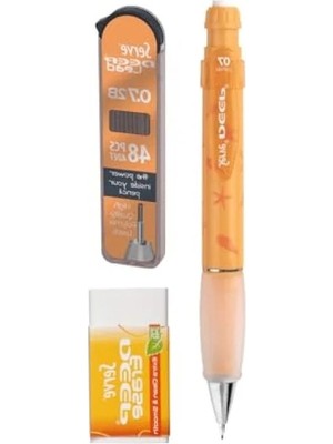 Calperia Doğa Desenli Kalem ve Silgi Seti - 0.7 Mm, Hardal Sarısı