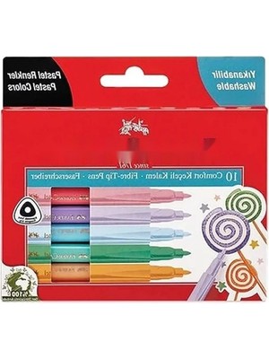 Calperia 10'lu Pastel Renk Keçeli Kalem Seti