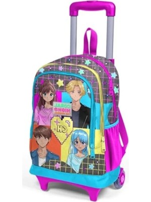 Calperia Işıklı Tekerlekli Çekçek Okul ve Seyahat Çantası (Gri)