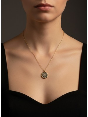 G&a Jewels Işığın Bakışı 925 Ayar Oksitli Yaldız (Altın) Kaplama Gümüş Kolye