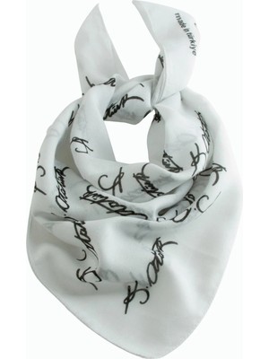 Pileli Store Atatürk Imzalı Desenli Bandana 50*50