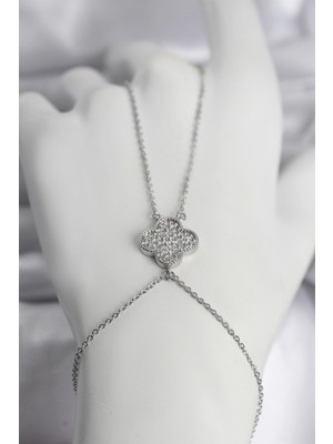 Erbilden Erb Pirinç Gümüş Renk Yonca Model Kadın Şahmeran