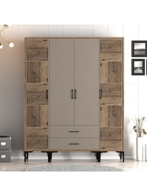 Variant Mobilya Kumsal 4 Kapılı (Ptp) Gardrop - Lidya / Atlas