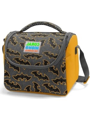 Calperia Siyah Yarasa Desenli Erkek Çocuk Beslenme Çantası, Isı Yalıtımlı