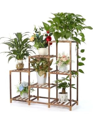Calperia Çok Katlı Ahşap Bitki Standı - 7 Katlı, Dayanıklı ve Estetik Tasarım