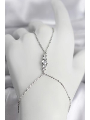 Erbilden Erb Pirinç Gümüş Renk Zirkon Taşlı Kadın Şahmeran