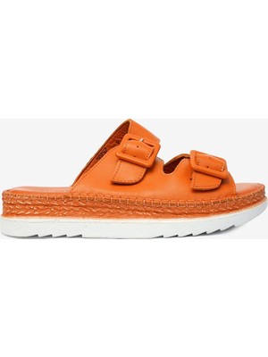 Greyder Kadın Turuncu Hakiki Deri Comfort Terlik 6Y2TT50757
