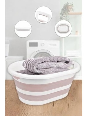 Calperia 38 Litre Katlanabilir Silikon Çamaşır Sepeti, Taşınabilir Düzenleyici