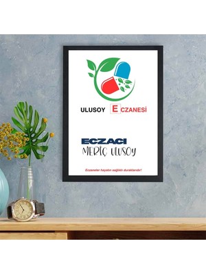 Çılgıntrend Kişiselleştirilebilir Eczacı Logolu Sök-Tak Modern Çerçeve (20X30 Cm)