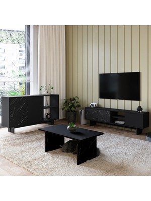 İnarch Dizayn Inarch Dizayn Ravello Oturma Odası Set – Modern Konsol, Tv Sehpası ve Orta Sehpa Üçlü Takım