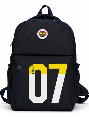 Fenerbahçe Lisanslı 1907 Baskı Detaylı Lacivert Sırt Çantası - Laptop Bölmeli Su Itici Kumaşlı Okul Çantası