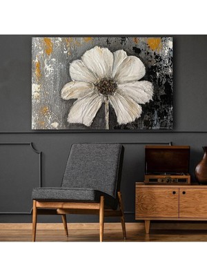Şehzat Modern Yağlı Boya Görünümlü Çiçek Kanvas Tablo