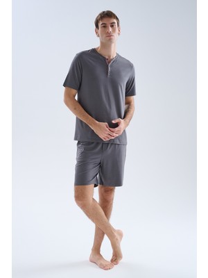 Syah Erkek Modal Kısa Kollu Şortlu Pijama Takımı