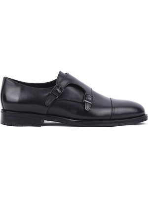 Shoetyle - Hakiki Deri Siyah Renk Günlük Erkek Ayakkabı 250-2379