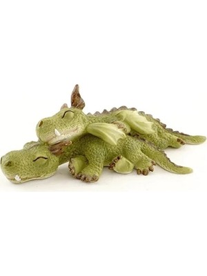 Calperia Mini Ejderhalar Heykelciği, Yeşil Renkli