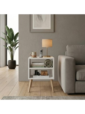 Seven Madame Home Pera 2 Katlı Yan Sehpa | Çok Amaçlı Kullanım | 40X30X60 cm