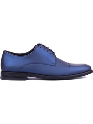 Shoetyle - Hakiki Deri Lacivert Renk Erkek Klasik Ayakkabı - 900-2474