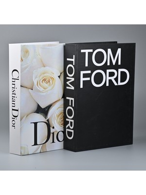 Kethuda Concept 2li Beyaz Güller & Tom Siyah Beyaz Dekoratif Kitap Kutu