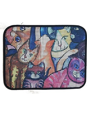 Elekli Desenli Kedi Tuvalet Önü Paspası 60 x 45 cm Kedi Suratlar