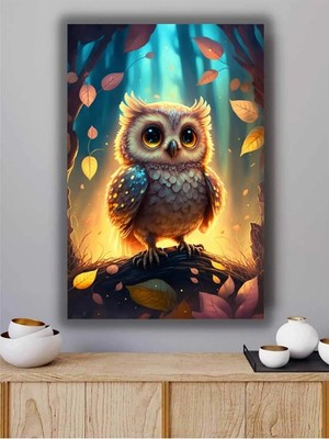 Şehzat Baykuş Dijital Baskı Çocuk Odası Kanvas Tablo