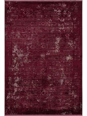 Lamazif Bordo Vintage Ipek Halı – El Dokuma Görünümlü, Saray Esintili Premium Ipek Halı