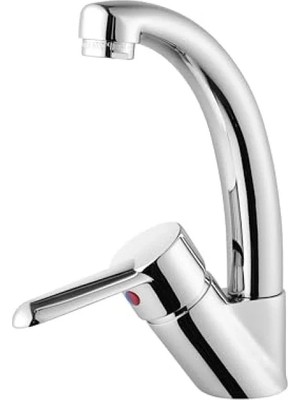 Calperia 360° Dönebilen Lavabo Bataryası, Krom, Seramik Diskli Kartuş