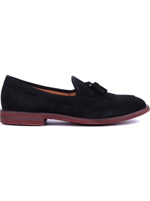 Shoetyle - Hakiki Süet Deri Siyah Renk Erkek Loafer - 900-4792
