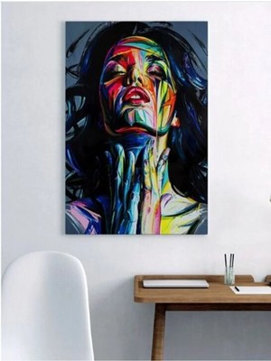 Şehzat Renkli Kadın Dekoratif Kanvas Duvar Tablosu