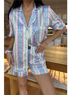 Coccolarsi Colori Del Mondo Saten Kısa Pijama Takımı CDM1611