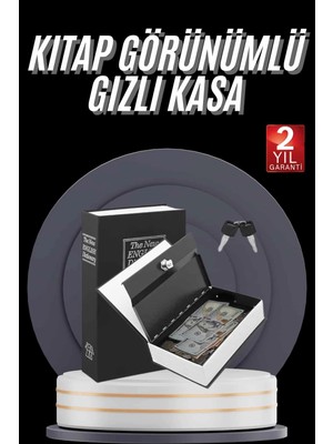 AyrStore Buğz Gizli Kasa Kilitli Sözlük Görünümlü 18CM Gizli Kasa Büyük Boy Anahtarlı