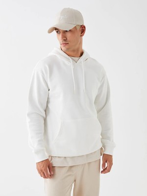 LC Waikiki Xsıde Beyaz Uzun Kollu Erkek Kalın Hoodie