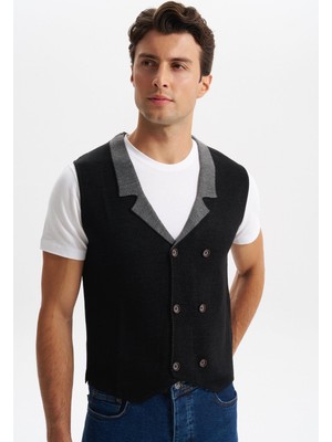 Ar-ma Erkek Yelek Slim Fit Kısa Kollu Örme Likralı Pike %90 Akrilik %10 Wool K0YYO0857