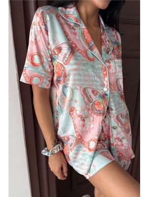 Coccolarsi Colori Del Mondo Saten Kısa Pijama Takımı CDM2140