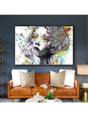 Şehzat Makyajlı Güzel Kız Mandala Güzellik Merkezi Kanvas Tablo AR030151