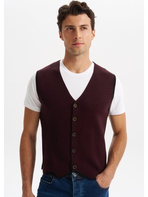 Ar-ma Erkek Triko Yelek Slim Fit Kısa Kollu Örme Likralı Pike %90 Akrilik %10 Wool K0YYO0858