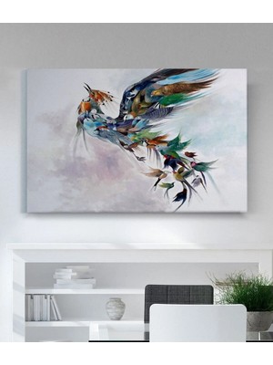 Şehzat Anka Kuşu Renkli Kanvas Tablo
