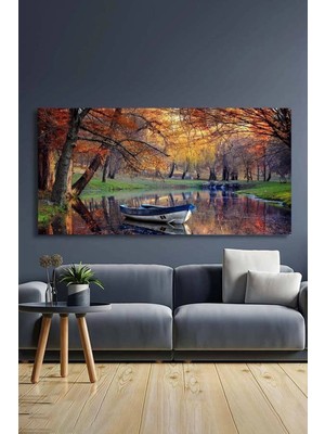 Şehzat Manzara Kayık-Kanvas Tablo Salon Oturma Yatak Odası Ofis Antre Cafe Için Duvar Dekoru