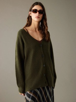 LC Waikiki Lcw Vision Haki V Yaka Kadın Triko Hırka