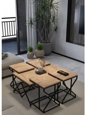 Savita Home V Lux 5'li Orta ve Zigon Sehpa Seti - 49 cm