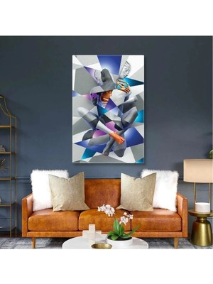 Şehzat Birbirine Sarılan Heykeller Soyut Aşk Love Kanvas Tablo AR030233