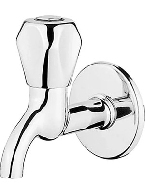 Calperia Kısa Klasik Açma Kapama Musluk, Krom, 77 mm Çıkış Ucu