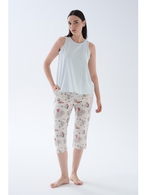 Hays Kadın Pamuklu Kalın Askılı Atlet Kapri Pijama Takımı