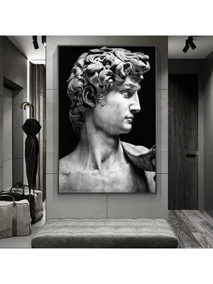 Şehzat Michelangelo Heykel Görünümlü Kanvas Tablo