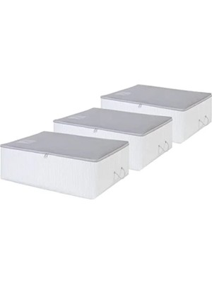 Calperia 3'lü Baza Altı Hurç Seti - Gri Renk, Büyük Boy